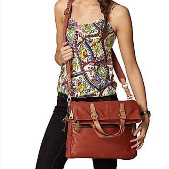 Fossil Bags Fossil Explorer Fold Over Tote Black Leather Poshmark